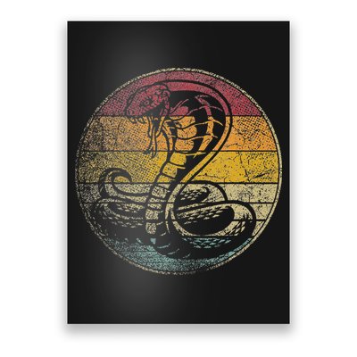King Cobra Snake Sun Retro Vintage Reptile 80s Gift Poster
