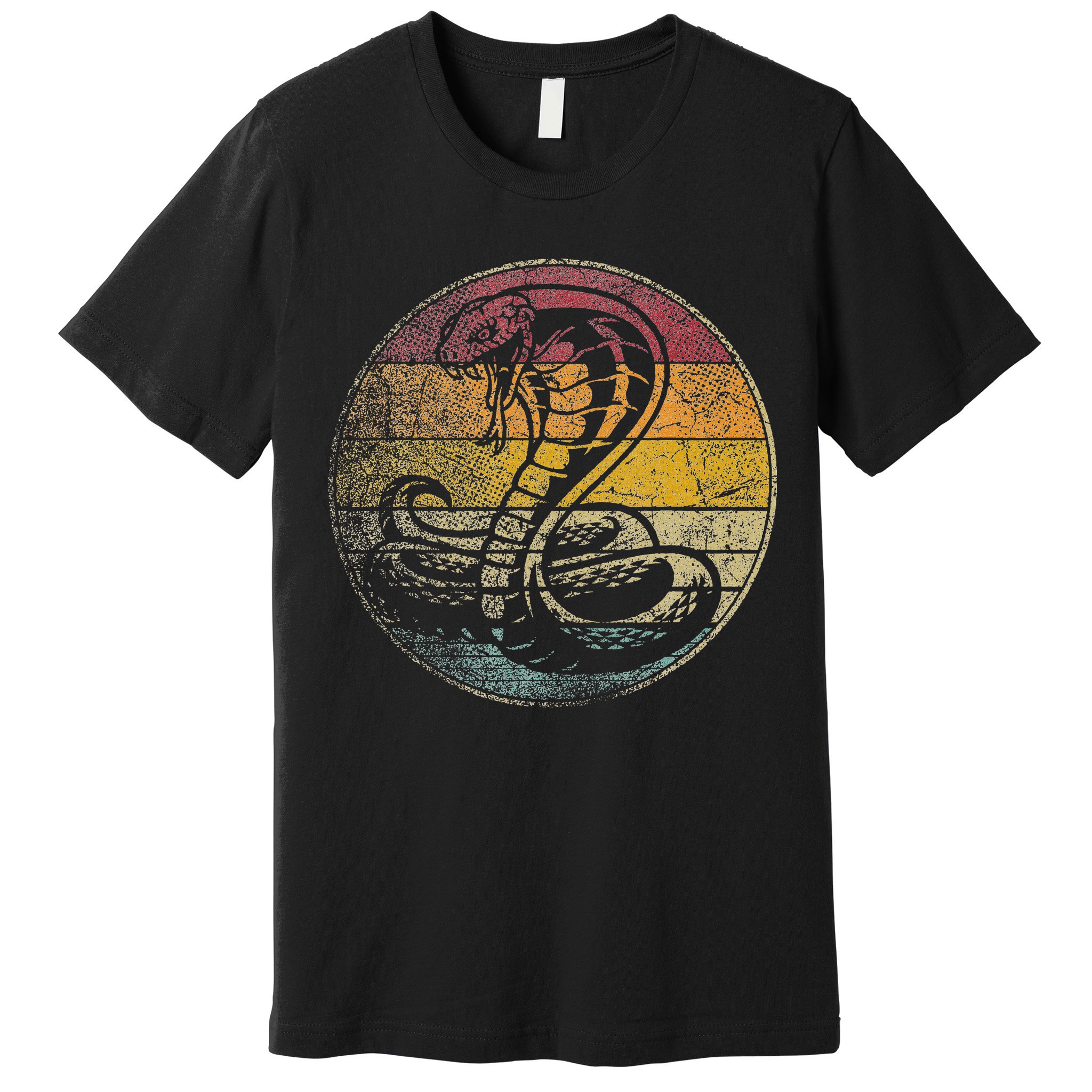 King Cobra Snake Sun Retro Vintage Reptile 80s Gift Premium T-Shirt