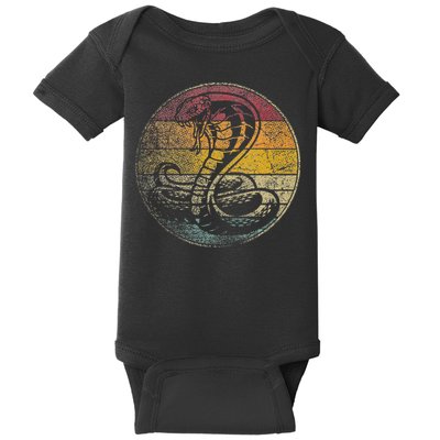 King Cobra Snake Sun Retro Vintage Reptile 80s Gift Baby Bodysuit
