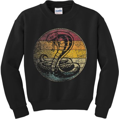 King Cobra Snake Sun Retro Vintage Reptile 80s Gift Kids Sweatshirt