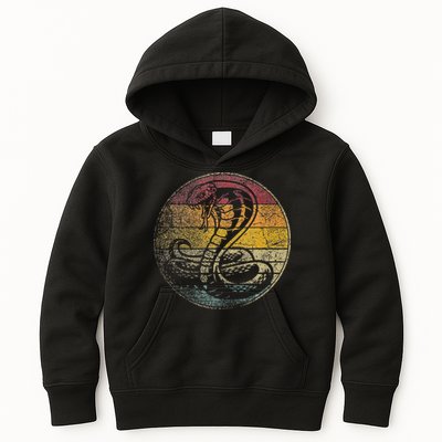King Cobra Snake Sun Retro Vintage Reptile 80s Gift Kids Hoodie
