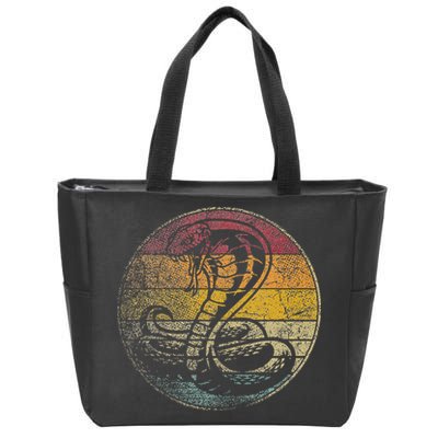 King Cobra Snake Sun Retro Vintage Reptile 80s Gift Zip Tote Bag