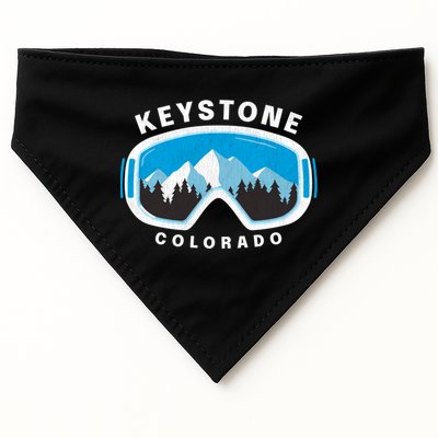 Keystone Colorado Ski Snowboard Goggles Snow Mountain Funny Gift USA-Made Doggie Bandana