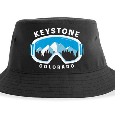 Keystone Colorado Ski Snowboard Goggles Snow Mountain Funny Gift Sustainable Bucket Hat