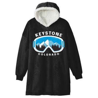 Keystone Colorado Ski Snowboard Goggles Snow Mountain Funny Gift Hooded Wearable Blanket