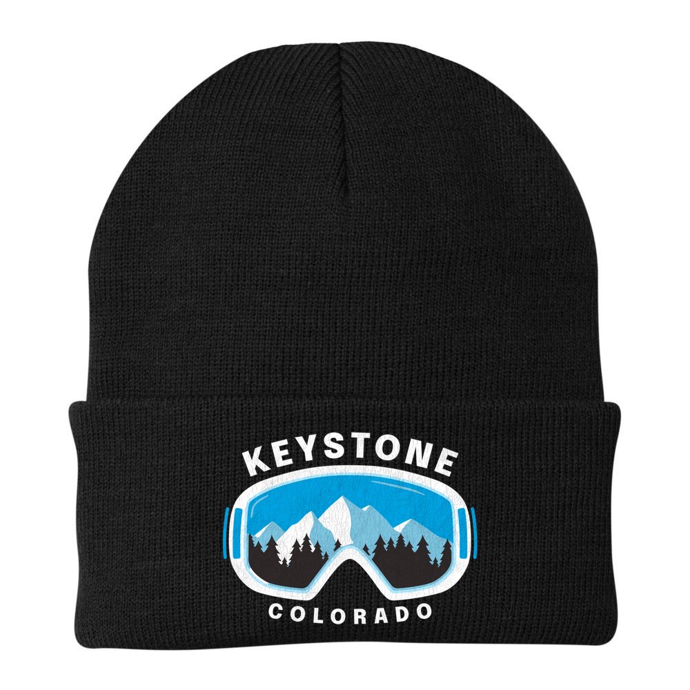 Keystone Colorado Ski Snowboard Goggles Snow Mountain Funny Gift Beanie