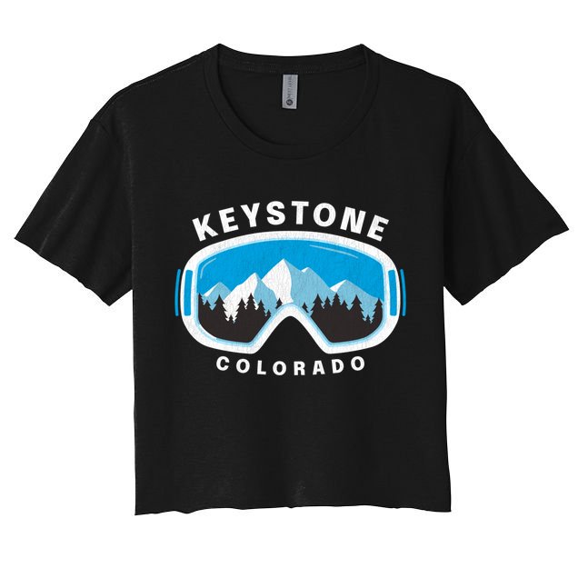 Keystone Colorado Ski Snowboard Goggles Snow Mountain Funny Gift Crop Top