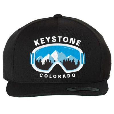 Keystone Colorado Ski Snowboard Goggles Snow Mountain Funny Gift Wool Snapback Cap