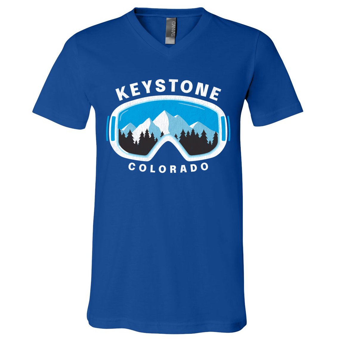 Keystone Colorado Ski Snowboard Goggles Snow Mountain Funny Gift V-Neck T-Shirt