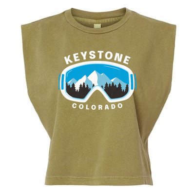 Keystone Colorado Ski Snowboard Goggles Snow Mountain Funny Gift Garment-Dyed Women's Muscle Tee