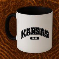 Kansas Collegiate Style 1861 Mug