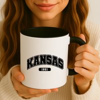 Kansas Collegiate Style 1861 Mug