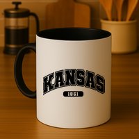 Kansas Collegiate Style 1861 Mug