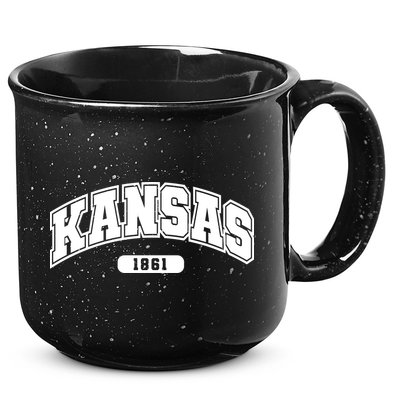 Kansas Collegiate Style 1861 15oz Campfire Ceramic Mug