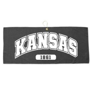 Kansas Collegiate Style 1861 Large Microfiber Waffle Golf Towel