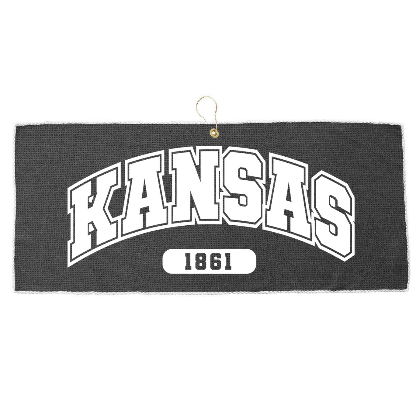 Kansas Collegiate Style 1861 Large Microfiber Waffle Golf Towel
