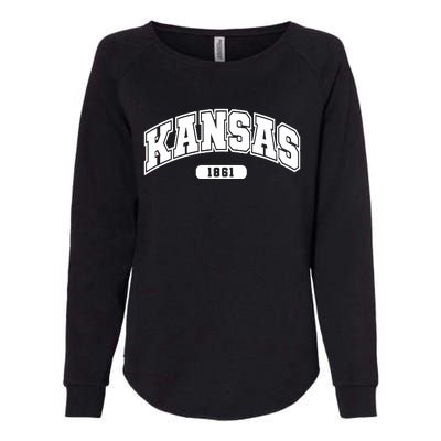 Kansas Collegiate Style 1861 Womens California Wash Sweatshirt