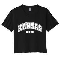 Kansas Collegiate Style 1861 Women's Crop Top Tee