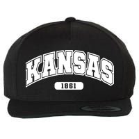 Kansas Collegiate Style 1861 Wool Snapback Cap