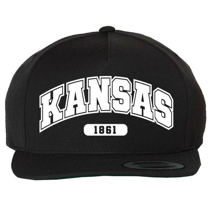 Kansas Collegiate Style 1861 Wool Snapback Cap