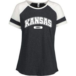 Kansas Collegiate Style 1861 Enza Ladies Jersey Colorblock Tee