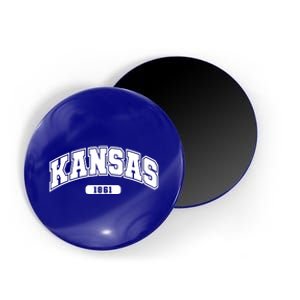 Kansas Collegiate Style 1861 Magnet