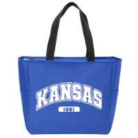 Kansas Collegiate Style 1861 Zip Tote Bag