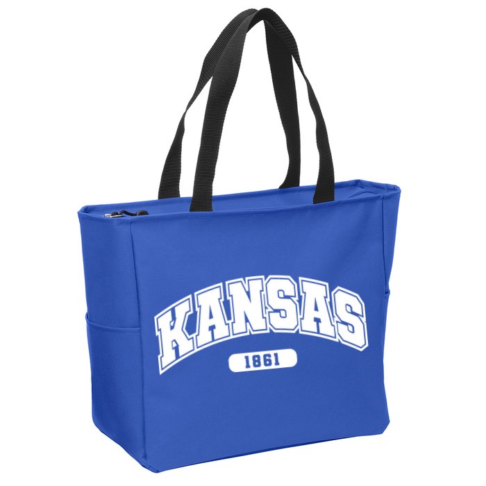 Kansas Collegiate Style 1861 Zip Tote Bag
