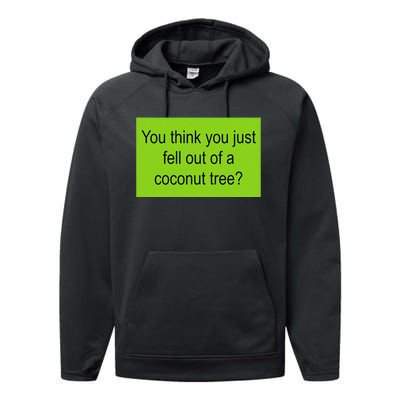 Kamala Coconut Tree Brat Green Meme Trend Gen Z Performance Fleece Hoodie