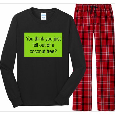 Kamala Coconut Tree Brat Green Meme Trend Gen Z Long Sleeve Pajama Set