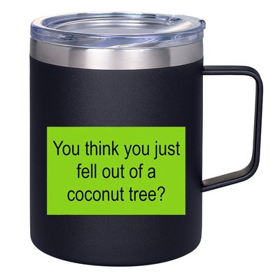 Kamala Coconut Tree Brat Green Meme Trend Gen Z 12oz Stainless Steel Coffee Mug
