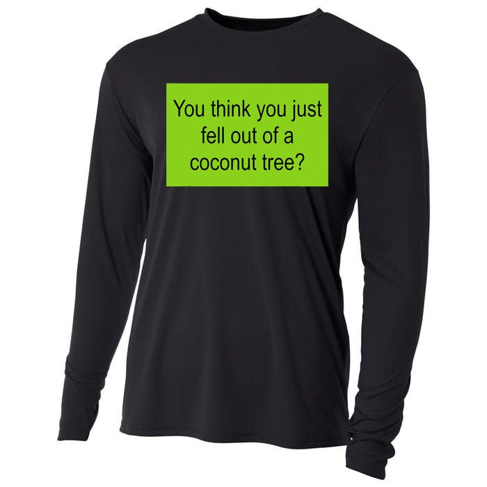 Kamala Coconut Tree Brat Green Meme Trend Gen Z Cooling Performance Long Sleeve Crew