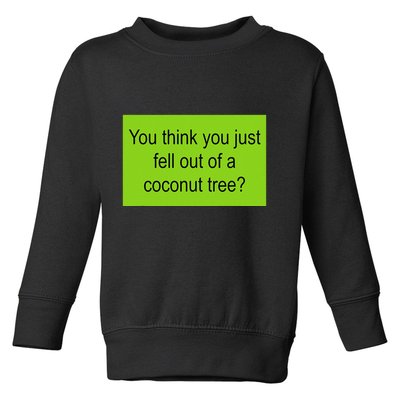 Kamala Coconut Tree Brat Green Meme Trend Gen Z Toddler Sweatshirt