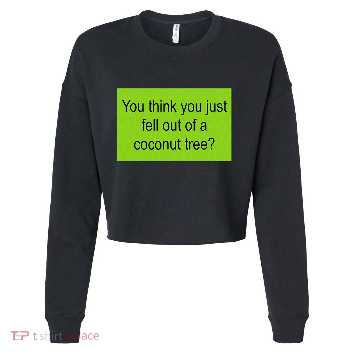 Kamala Coconut Tree Brat Green Meme Trend Gen Z Cropped Pullover Crew
