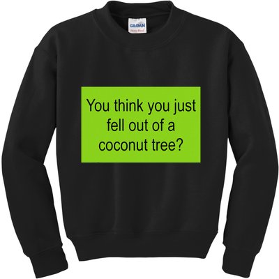 Kamala Coconut Tree Brat Green Meme Trend Gen Z Kids Sweatshirt