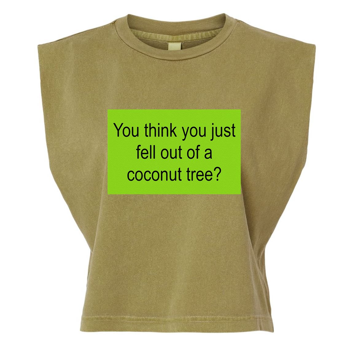 Kamala Coconut Tree Brat Green Meme Trend Gen Z Garment-Dyed Women's Muscle Tee
