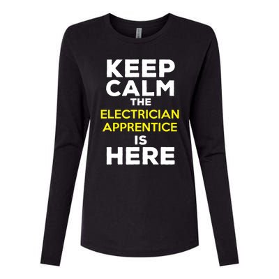 Keep Calm The Electrician Apprentice Is Here Womens Cotton Relaxed Long Sleeve T-Shirt