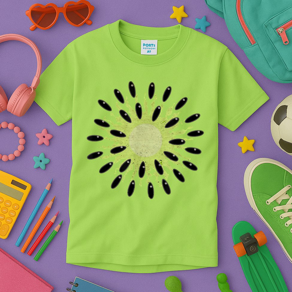 Kiwi Costume Tropical Fruit Lazy Halloween Costume Kids T-Shirt