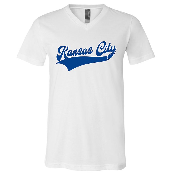 Kansas City Throwback Design Classic V-Neck T-Shirt