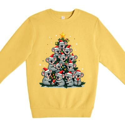 Koala Christmas Tree Funny Bear Holiday Cute Koala Gift Premium Crewneck Sweatshirt