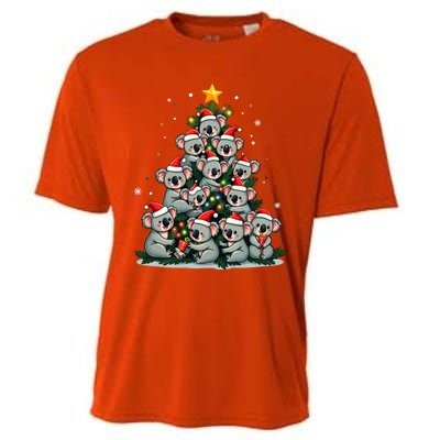 Koala Christmas Tree Funny Bear Holiday Cute Koala Gift Cooling Performance Crew T-Shirt