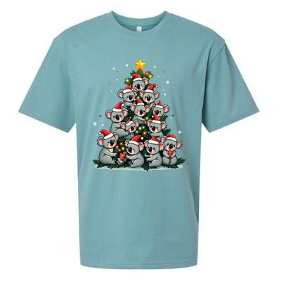 Koala Christmas Tree Funny Bear Holiday Cute Koala Gift Sueded Cloud Jersey T-Shirt