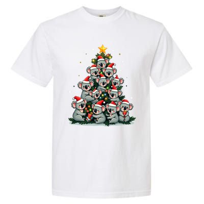 Koala Christmas Tree Funny Bear Holiday Cute Koala Gift Garment-Dyed Heavyweight T-Shirt