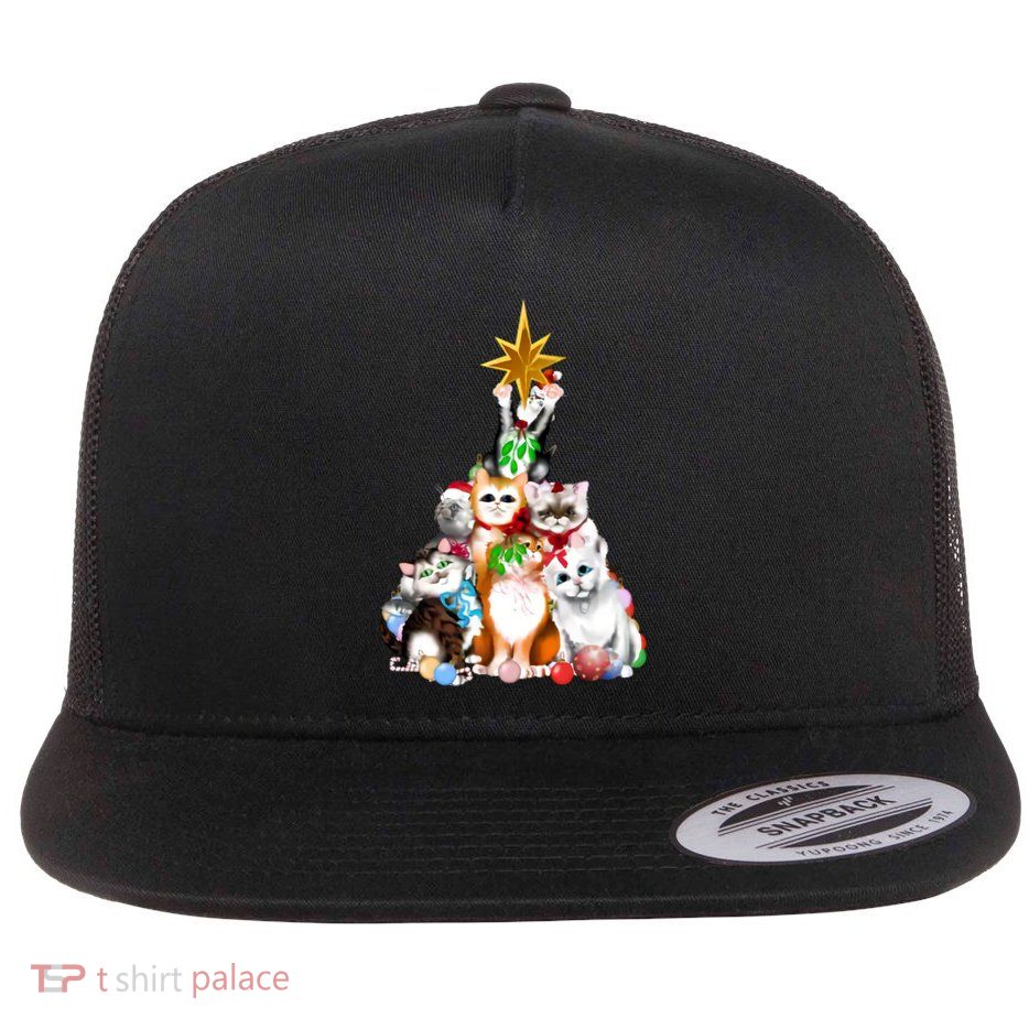 Kittens Christmas Tree Flatbill Hat