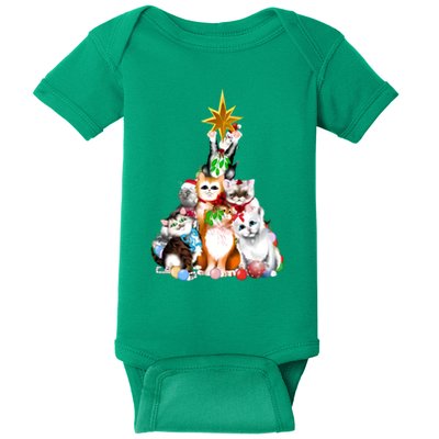 Kittens Christmas Tree Baby Bodysuit