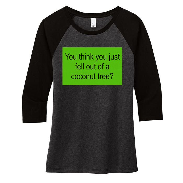 Kamala Coconut Tree Brat Green Meme Trend Gen Z Women's Tri-Blend 3/4-Sleeve Raglan Shirt