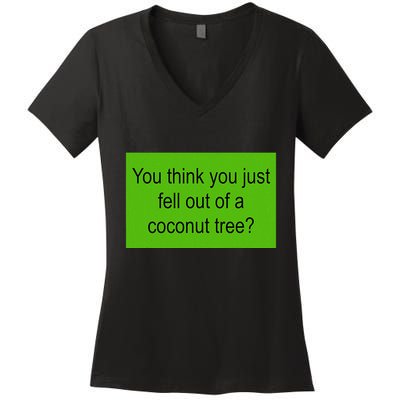 Kamala Coconut Tree Brat Green Meme Trend Gen Z Women's V-Neck T-Shirt
