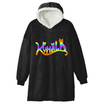 Kamala Cat Typography Great Gift Hooded Wearable Blanket