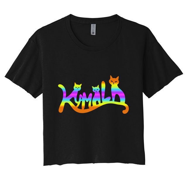 Kamala Cat Typography Great Gift Women's Crop Top Tee