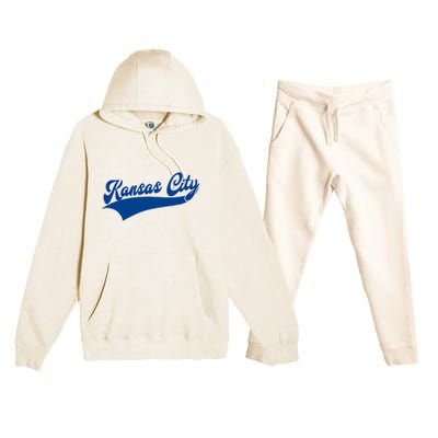 Kansas City Throwback Design Classic Premium Hooded Sweatsuit Set